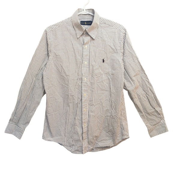 Ralph Lauren Other - Ralph Lauren Shirt Men's M White Black Check Plaid Black Pony Button Down